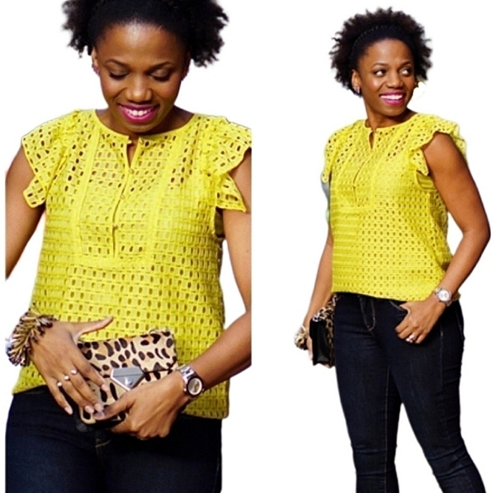 Banana Republic Lace Ruffle Top
